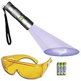 Doggone Pet Products UV Flashlight Pet Urine Detector - Blacklight Finds Dry Dog & Cat Stains on Carpets, Hard Floors & Paint. Alkaline Batteries Included With 12 LED Ultra Violet Blacklight