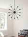 Naturous 12 Lights Pendant Light Black Modern Satellite Style Chandelier Painted Black Industrial Light Fixture for Residential Use Without Bulbs