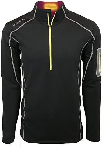 Volt Mens 5V Heated Thermal Half Zip Perfect for Warming Your Body's Core (X-Large, Black)