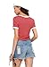 Women's Summer Casual Short Sleeves Crew Neck T Shirts Stripe Tees Crop Tops for Teen Girls