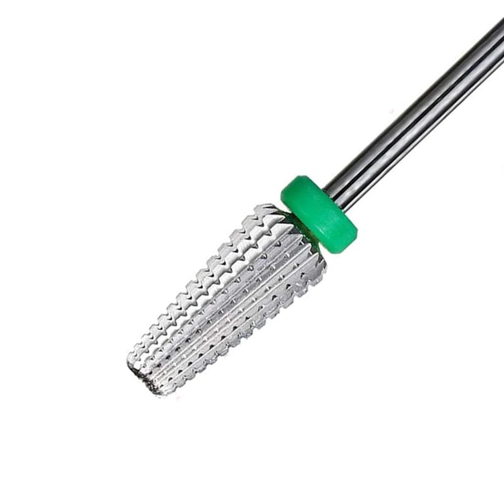 5 in 1 Professional Carbide Nail Drill Bit Remove Acrylic Gels Nail Remaining Polishing Uneven Nail Surface 3/32 inch Shank Two Way Rotate Cuticle Manicure Pedicure Home Salon Tools (Silver Coarse)