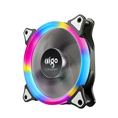 Case fan, aigo rgb led 120mm high airflow quiet edition…