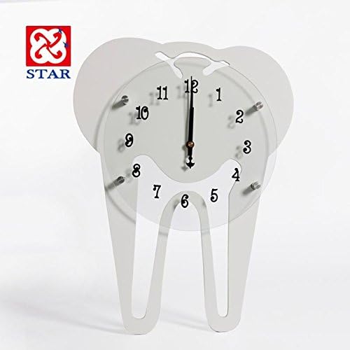 LQXZM-Ornament-yellow teeth dental hospital dental clinics the Office wall clocks wall charts cultural creative handicraft,16 inch,White