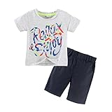 Mud Kingdom Little Boys' Quotes T-shirt + Pants Outfits Kids Clothing Sets US Size 3T