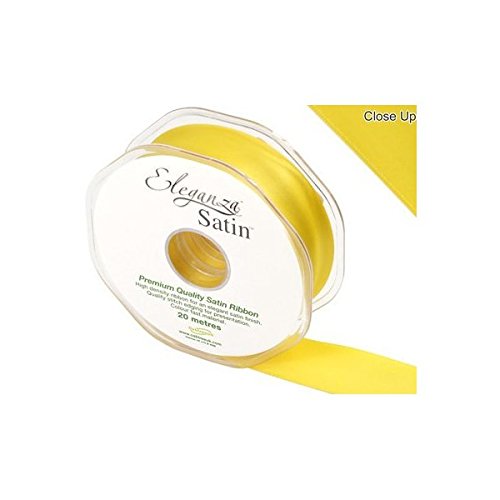 ELEGANZA Double Faced Satin 25mm x 20m Yellow No.11, 25 mm x 20 m
