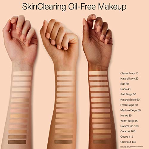 NEUTROGENA SKINCLEARING OIL-FREE ACNE AND BLEMISH FIGHTING LIQUID FOUNDATION WITH SALICYLIC ACID ACNE MEDICINE, SHINE CONTROLLING, FOR ACNE PRONE SKIN, 80 MEDIUM BEIGE, 1 FL. OZ