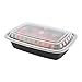 Asporto 24 Ounce Take Out Containers, 100 Food Containers With Lids - Microwavable, Disposable, Black Plastic To Go Food Containers, No BPA, For Take Out And Delivery - Restaurantware