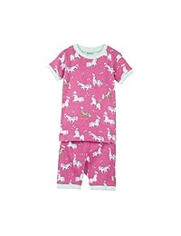 Hatley - Conjunto de pijama de manga corta de algodón orgánico para niña