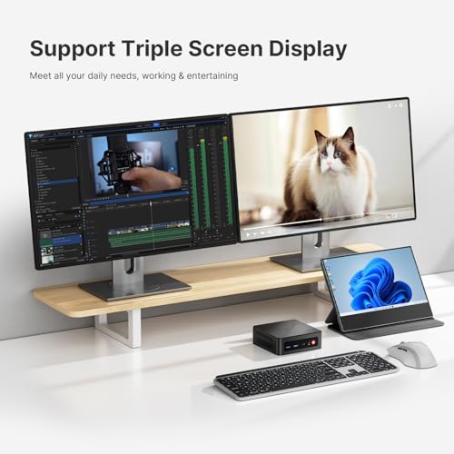 origimagic C4 Air Mini PC, Ryzen 5 3500U, RAM 8 GB DDR4 2400MHz, SSD 256 GB + Ranura NVMe PCIe 3.0, Gráfica Vega 8, 3 Pantallas 4K, WiFi 5/BT 5.0, Mini PC para Oficina, Negocios y hogar