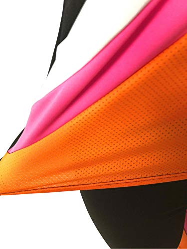 Women's Apparel Sports Gym Yoga Workout Activewear 2 Pieces Top+Leggings Set (L/XL = US Size 8-12, Pink/Orange Black Mix)