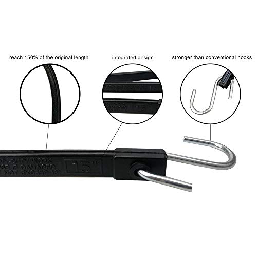 ROBLOCK Adjustable Rubber Tarp Straps 31" Long HeavyDuty Tie EPDM Bungee Cord Down with Crimped