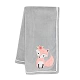 Lambs & Ivy Friendship Tree Gray/Pink Woodland Fox Baby Blanket