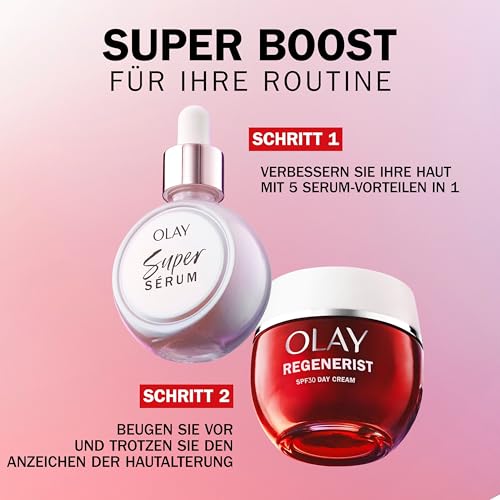 Olay Regenerist Day Cream Face SPF30, Anti-Wrinkle + Firming Care with SPF30, Niacinamide and Peptides, Renews, Tightens and Moisturises, Non-Greasy 50 ml