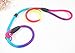 Gefry Colorful Pet Nylon Rope Dog Whisperer British Style Slip Training Leash Lead and Collar (L:Diameter 1.0cm, Muticolor)
