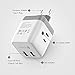 European Travel Plug Adapter,TECKIN Power Adapter with 3 American Outlets & 2 USB Ports,5 in 1 US to EU Power Outlet Adapter ,Type C Plug for German,Italy,France,Spain,White