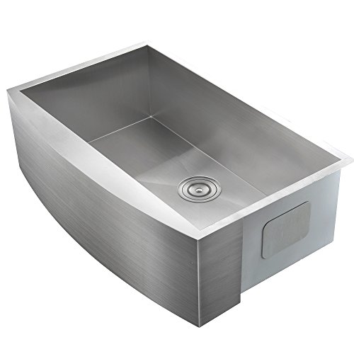 Comllen 36 Inch Handmade Apron Single Bowls 16 Gauge Stainless Steel Undermount Farmhouse Sink
