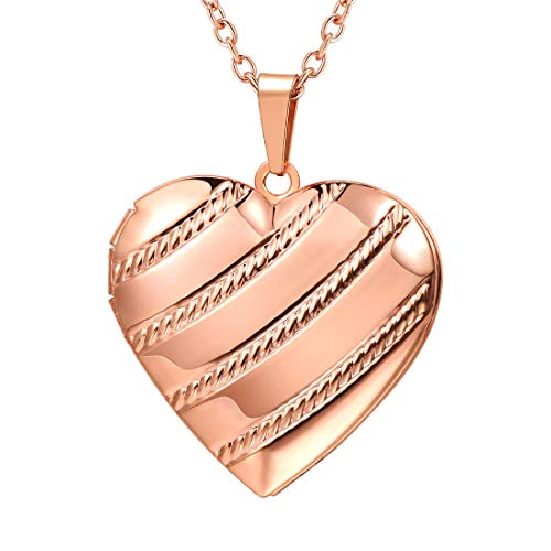 Women Girls Locket Necklace Platinum /18K Gold Photo Lockets Pendant