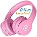 Mokata Volume Limited 85dB Kids Headphone Bluetooth Wireless Over Ear Foldable Stereo Sound Noise Protection Headset with AUX 3.5mm Cord Microphone for Boys Girls Cellphone Pad TV PC Notebook Pink primary