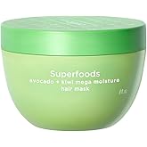 Briogeo Superfoods Avocado + Kiwi Mega Moisture Mask, Protein-Free, Deep Hydration, Enhance Shine, Moisturizing Mask for Dry Hair, Lock In Moisture, Vegan, Cruelty-Free, 8 fl oz