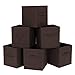 SONGMICS Storage Bins Cubes Baskets Containers with Dual Non-woven Handles for Home Closet Bedroom Drawers Organizers, Flodable, Brown, Set of 6 UROB26K