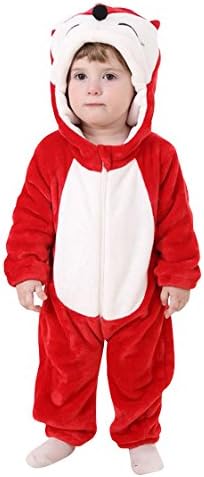 Baby Cosplay Animal Romper Animal Onesie sleepwear toddler Romper (L (92-100cm), FOX)