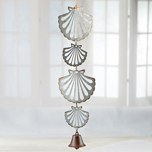 Factory Direct Craft Rustic Metal Beach & Coastal Sea Shells Wind Chime for Indoor and Outdoor Use