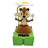 Flameer Solar Power Dancing Squirrel Weaving Hands Figure Statue Animal Model Figurine Kid Educational Toy Gift Home Decor
