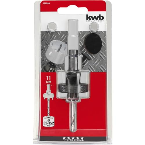 kwb Adapter for Bi-Metal Hole Saws with 5/8-18 UNF Thread 598900 (for Hole Saws Ø 32 - 152mm, Hex Shank with HSS Center Drill)