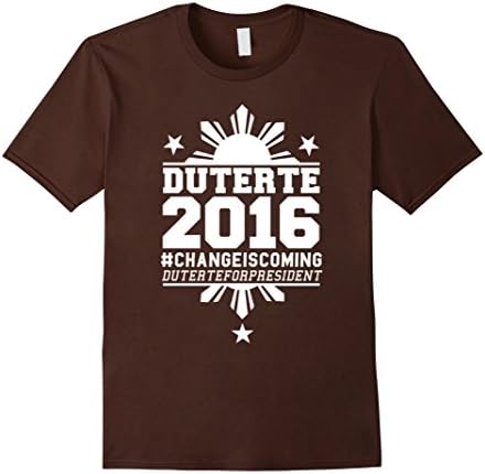 Men's Duterte 2016 change is coming tshirt Medium Brown