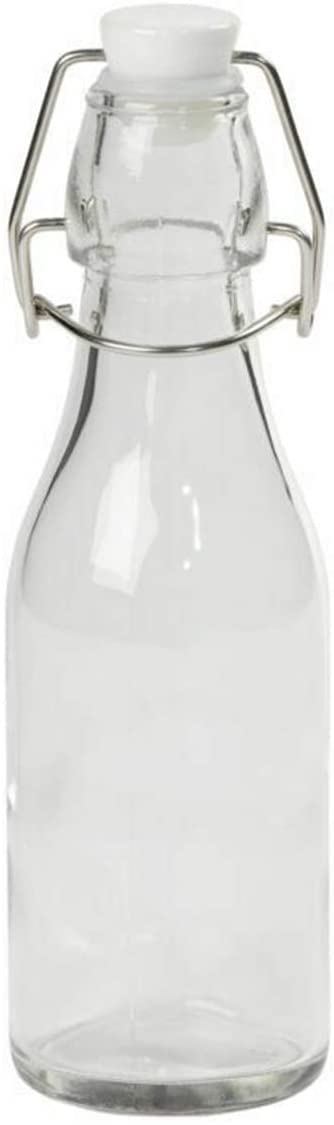 Tala 270ml Cordial Bottle, Airtight Ceramic Clip Top Lid, Ideal for Oils, Juices, Beverages, Table Water, Cordials, and Much More, Clear Glass