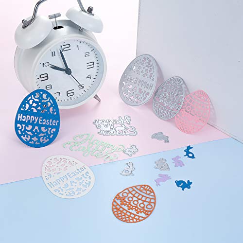 image for Norme 7 Pieces Happy Easter Metal Cutting Dies Easter Eggs Bunny Rabbi