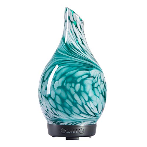 COOSA Essential Oil Diffuser, 100ML Art Glass Ultrasonic Cool Mist Humidifier with Waterless Auto Shut-Off, 7 Color LED Lights for Home Office (Colorful) (colorful)