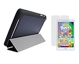 Black Slim Folding Folio Cover Case and Clear Screen Protector for Acer Iconia Tab 8 (Model A1-860 Only)