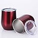 Skylety 12 oz Double-insulated Stemless Glass, Stainless Steel Tumbler Cup with Lids for Wine, Coffee, Drinks, Champagne, Cocktails, 2 Sets (Purple Red)