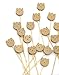 PuTwo Decorative Picks Handmade Bamboo Cake Topper Toothpicks 4.7” Bear Shape in 100ct