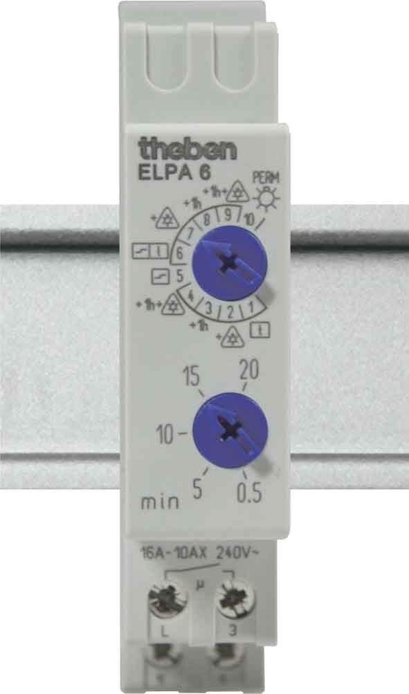 Theben Elpa 6 0060002 Electronic Stair Light Timer Switch with 10 Selectable Functions