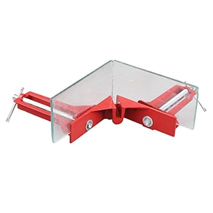 Magideal Aluminum 90 Degree Right Angle Picture Frame Corner Clamp Holder (Red)