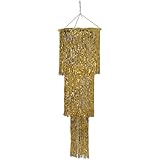 Beistle 1-Pack 3-Tier Shimmering Chandelier, 4-Feet, Gold
