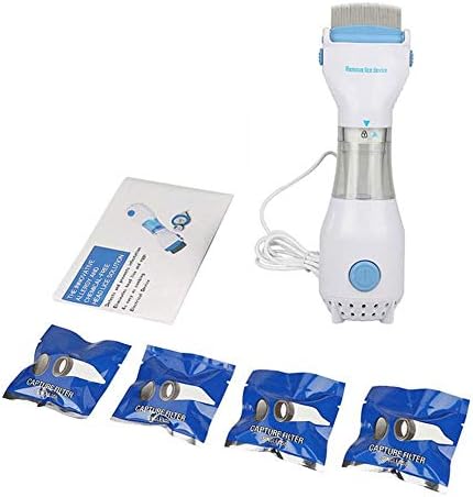 Pet Electric Lice Comb Kit with 4 Capture Filter, Flea, Lice & Tick Control Treatment Remover Electric Head Comb for Cats Dogs Animals Health Supplies Safe, Non-Toxic and Pesticide-Free