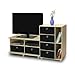 Furinno Entertainment Center w/2 Bin Drawers, Steam Beech/Black