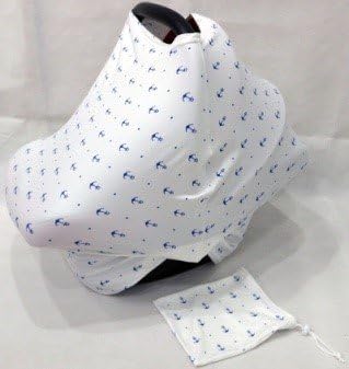 Multi-Use Carseat Canopy &amp; Breastfeeding Cover - Breathable &amp; Stretchy Cover for Privacy, Carseat, Stroller, High-Chair &amp; Scarf - Privacy+Protection from Sun Heat &amp; Cold - Little Anchors
