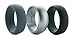 3 Silicone Wedding Ring Silicone Wedding Band for Men Metallic Ring Set for Crossfit, Climbing, WOD's and Outdoor Sports (Black - Grey - Metalic Black, 10)