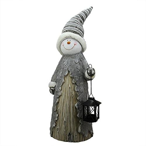 Northlight Country Rustic Snowman with Lantern Christmas Table Top Decoration, 26"