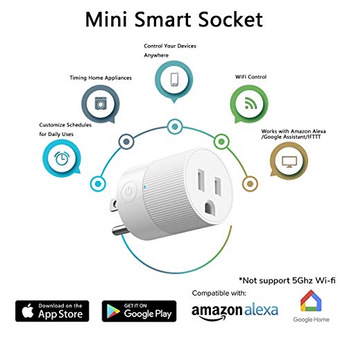 Smart Plug, Esicoo Compatible with Google Assistant – A Certified Compatible with Alexa