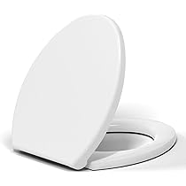 Elongated(Oval) Toilet Seat, Quick-Attach Hardware Metal Hinges