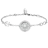 BlingGem Compass Bracelet No Matter Where 925 Sterling Silver Bracelet for Women Direction Engraved- Graduation Gift for Women