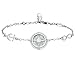 BlingGem Silver Compass Bracelet for Women Symbol No Matter Where White Gold Plated 925 Sterling Silver Jewelry for Women Direction Engraved