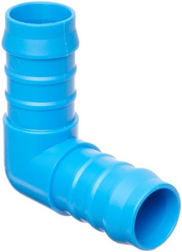 Tefen Nylon 66 Hose Fitting, 90 Degree Elbow, Blue, 16 mm x 12 mm Hose ID (Pack of 10)