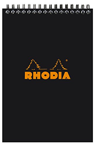 Rhodia Lined Wirebound blocs de notas, 5,8x 8.3-inches, color negro (165019C)