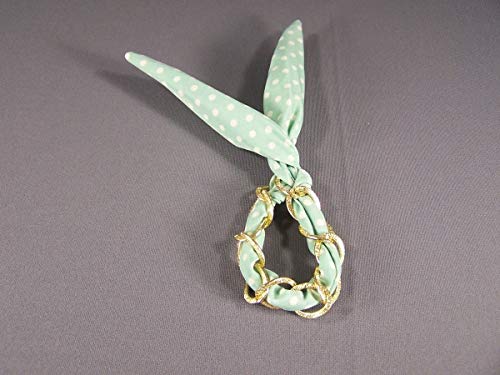 Aqua White gold chain link wired bendable posable ponytail holder hair tie